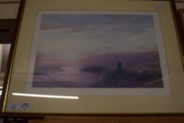 LIMITED EDITION PRINT OF A SHOOTING SCENE, 678/850, SIGNED BY ARTIST IN THE MOUNT, JOHN TRICKETT