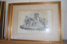 PRINT OF BURNHAM WESTGATE CHURCH AND OF BURNHAM OVERY