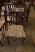 LATE VICTORIAN SIDE CHAIR WITH CARVED SHOWOOD FRAME AND FLORAL UPHOLSTERY