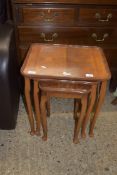 NEST OF THREE MAHOGANY OCCASIONAL TABLES, LARGEST 48CM WIDE