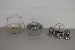 SILVER METAL PLATED CONDIMENT SET