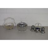 SILVER METAL PLATED CONDIMENT SET