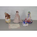 GROUP OF CERAMIC FIGURES, ROYAL DOULTON FIGURE OF GRANDMA, MONICA AND EASTER DAY, AND A WEDGWOOD