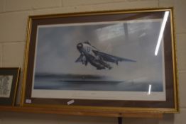 PRINT OF AN ENGLISH ELECTRIC LIGHTNING F6, SIGNED BY TIM NOLAN, IN THE MOUNT, LTD ED 832/850, WITH