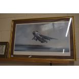 PRINT OF AN ENGLISH ELECTRIC LIGHTNING F6, SIGNED BY TIM NOLAN, IN THE MOUNT, LTD ED 832/850, WITH