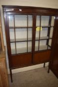 EDWARDIAN MAHOGANY TWO DOOR DISPLAY CABINET