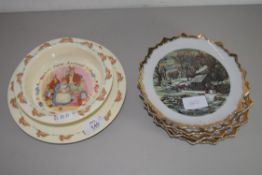 CERAMIC ITEMS INCLUDING BUNNIKINS BOWL AND DISH