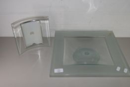 TWO ART DECO STYLE GLASS DISHES