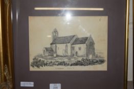 PRINT OF BURNHAM CHURCH BY LADBROKE, WITH FURTHER PRINT OF BURNHAM THORPE CHURCH BY LADBROKE 1822