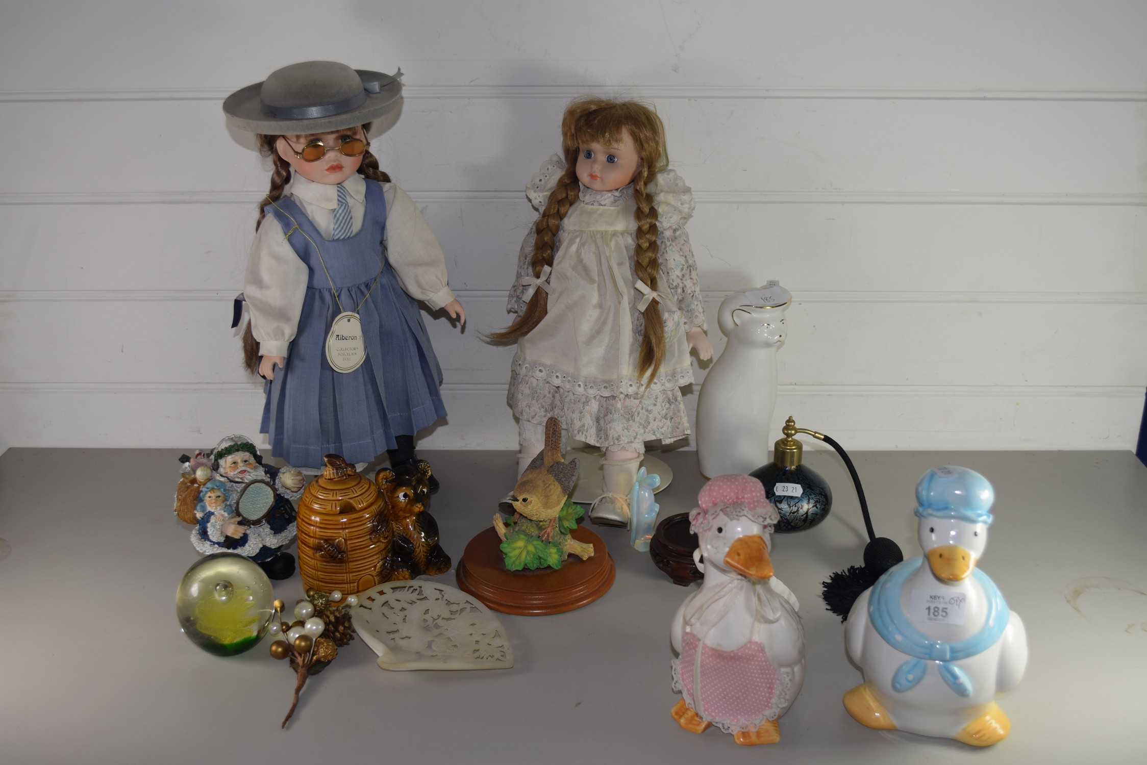 DOLLS AND POTTERY MODELS OF DUCKS