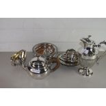 PLATED COFFEE POT AND OTHER SILVER PLATED ITEMS