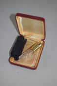 SMALL SCENT BOTTLE WITH GILT MOUNTS IN ORIGINAL BOX