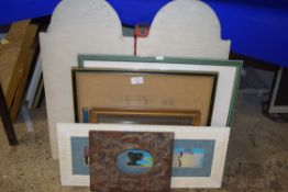 VARIOUS PRINTS AND CARVED WOODEN FRAME