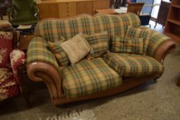 TWO-SEATER SOFA WITH TWEED FINISH CUSHIONS, 95CM WIDE