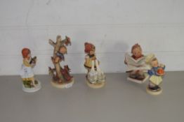 GROUP OF HUMMEL FIGURES OF CHILDREN IN VARIOUS ACTIVITIES (5)