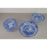 COLLECTION OF BLUE AND WHITE WARES, SPODE ITALIAN PATTERN SIDE PLATES