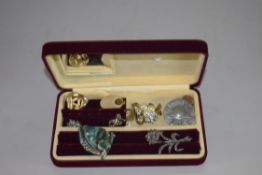 SMALL JEWELLERY BOX WITH COSTUME JEWELLERY