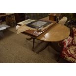 MAHOGANY OVAL TWIN PEDESTAL EXTENDING DINING TABLE, 150CM WIDE, UNEXTENDED, TOGETHER WITH ONE