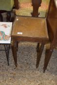 SMALL LEATHER TOPPED OCCASIONAL TABLE, 30CM WIDE
