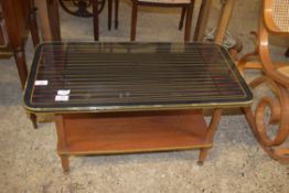 SMALL COFFEE TABLE WITH WOODEN SHELF BENEATH