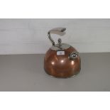 COPPER KETTLE WITH SILVER METAL MOUNTS