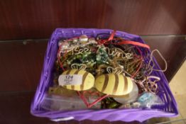 BASKET OF COSTUME JEWELLERY