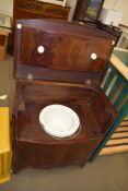 19TH CENTURY MAHOGANY BOW FRONT COMMODE CABINET, 60CM WIDE