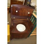 19TH CENTURY MAHOGANY BOW FRONT COMMODE CABINET, 60CM WIDE