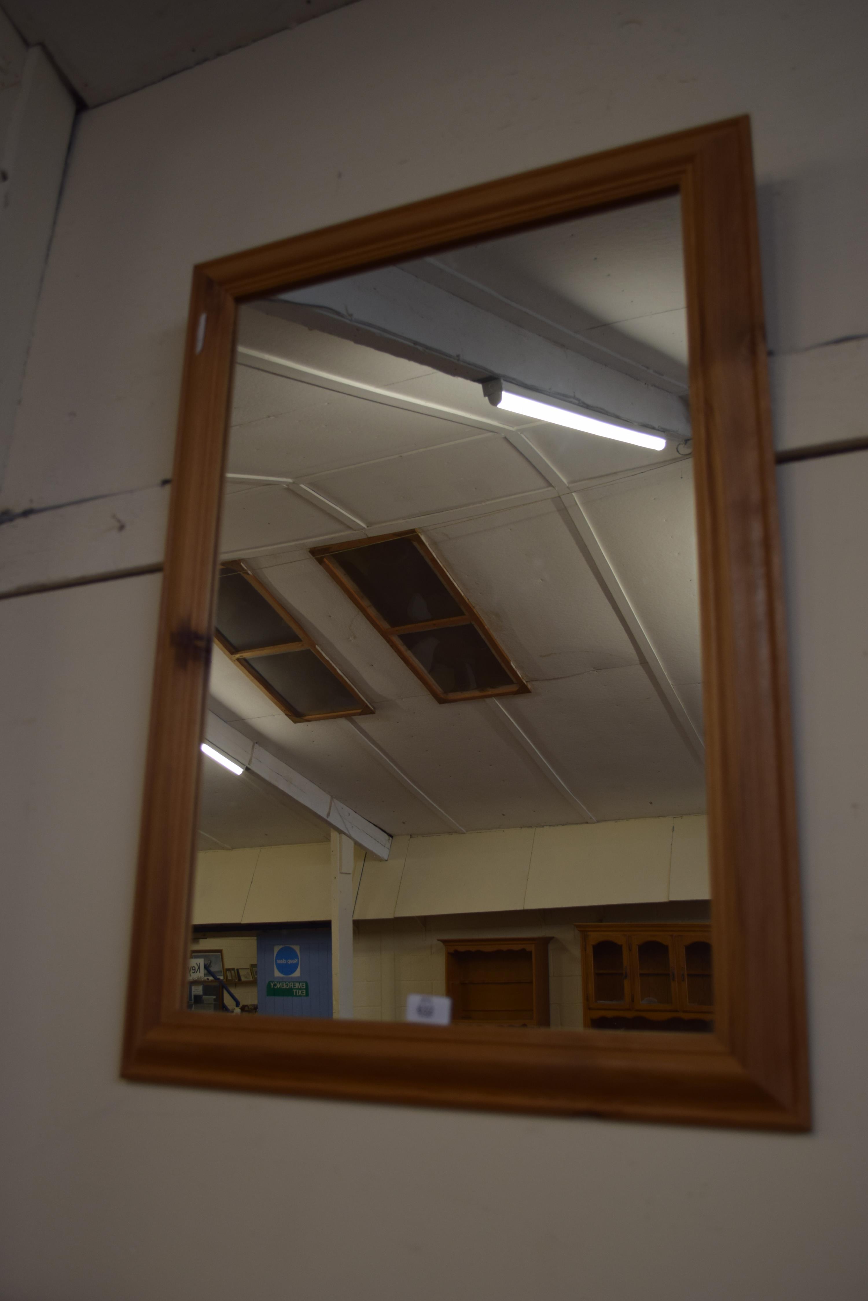 MODERN PINE FRAMED RECTANGULAR MIRROR, 87CM HIGH