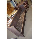 LARGE VICTORIAN STAINED PINE CHURCH PEW, 200CM WIDE