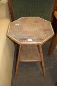 OCTAGONAL BAMBOO TWO-TIER OCCASIONAL TABLE