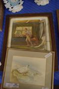 PRINT AFTER PHILIP DADD, TOGETHER WITH A FRAMED WATERCOLOUR STUDY OF PTARMIGAN, BOTH FRAMED AND