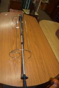 METAL TOWEL RAIL AND TWO WALKING STICKS