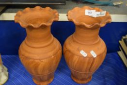 PAIR OF MODERN SWIRL DECORATED VASES