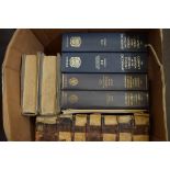 BOX OF MIXED BOOKS TO INCLUDE VARIOUS VINTAGE DICTIONARIES
