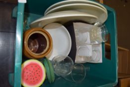 BOX OF MIXED CERAMICS AND GLASS