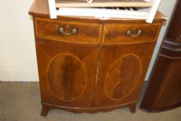 MAHOGANY VENEERED BOW FRONT TV CABINET