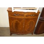 MAHOGANY VENEERED BOW FRONT TV CABINET