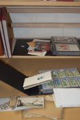 MIXED LOT: ALBUM CIGARETTE CARDS TOGETHER WITH AN ALBUM OF POSTCARDS, TWO STOCK BOOKS OF GREAT