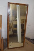 MAHOGANY FRAMED WALL MIRROR, 101CM HIGH