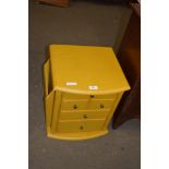 SMALL LIGHT WOOD FIVE DRAWER CABINET, 38CM WIDE