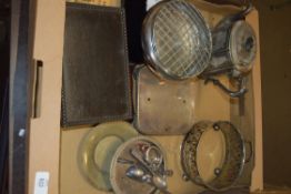 BOX OF SILVER PLATED WARES ETC