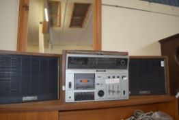 SONY STEREO CASSETTE/CORDER WITH ACCOMPANYING SPEAKERS