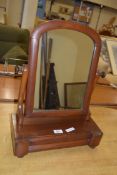 VICTORIAN MAHOGANY FRAMED SWING DRESSING TABLE MIRROR WITH DRAWER BASE, 39CM WIDE