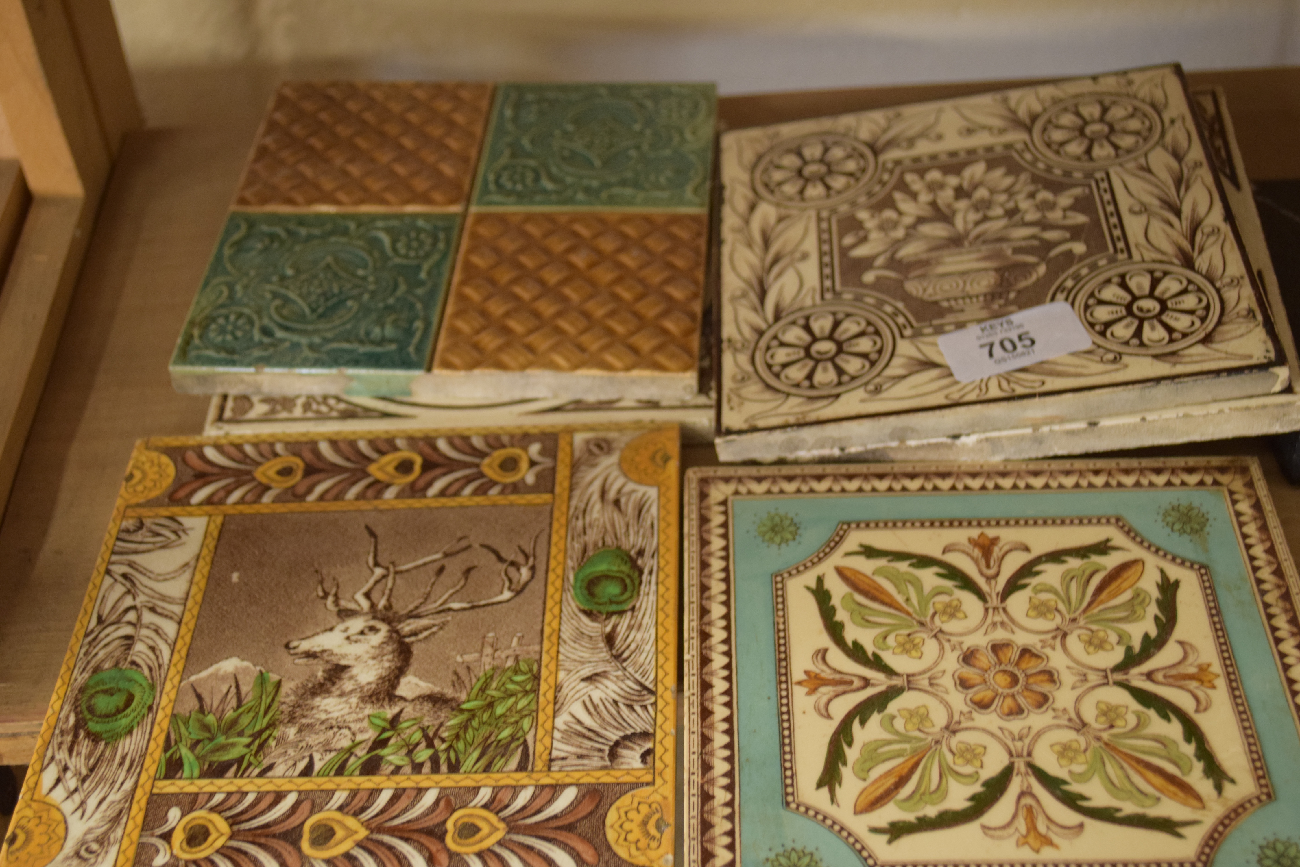 COLLECTION OF SIX VICTORIAN TILES - Image 2 of 2