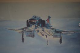 AFTER ROBERT TAYLOR, COLOURED PRINT OF FIGHTER AIRCRAFT, FRAMED AND GLAZED