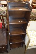 SMALL DARK WOOD BOOKCASE, 36CM WIDE