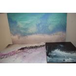 THREE MODERN ABSTRACT CANVAS PRINTS