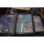 THREE MODERN ORIENTAL STYLE PRINTS OF BIRDS