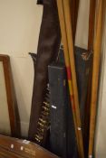 MIXED LOT: SNOOKER CUES, STANDS ETC